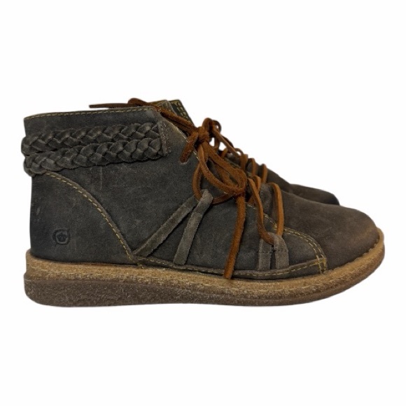 Born Temple II  Distressed Boots Leather Dark Charcoal  Size 9 - Picture 3 of 11